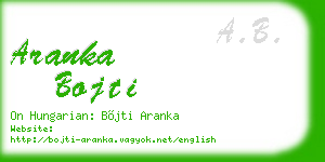 aranka bojti business card